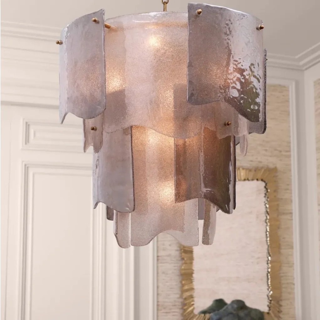 Candelabru LUX design deosebit Asinara S, sticla fumurie
