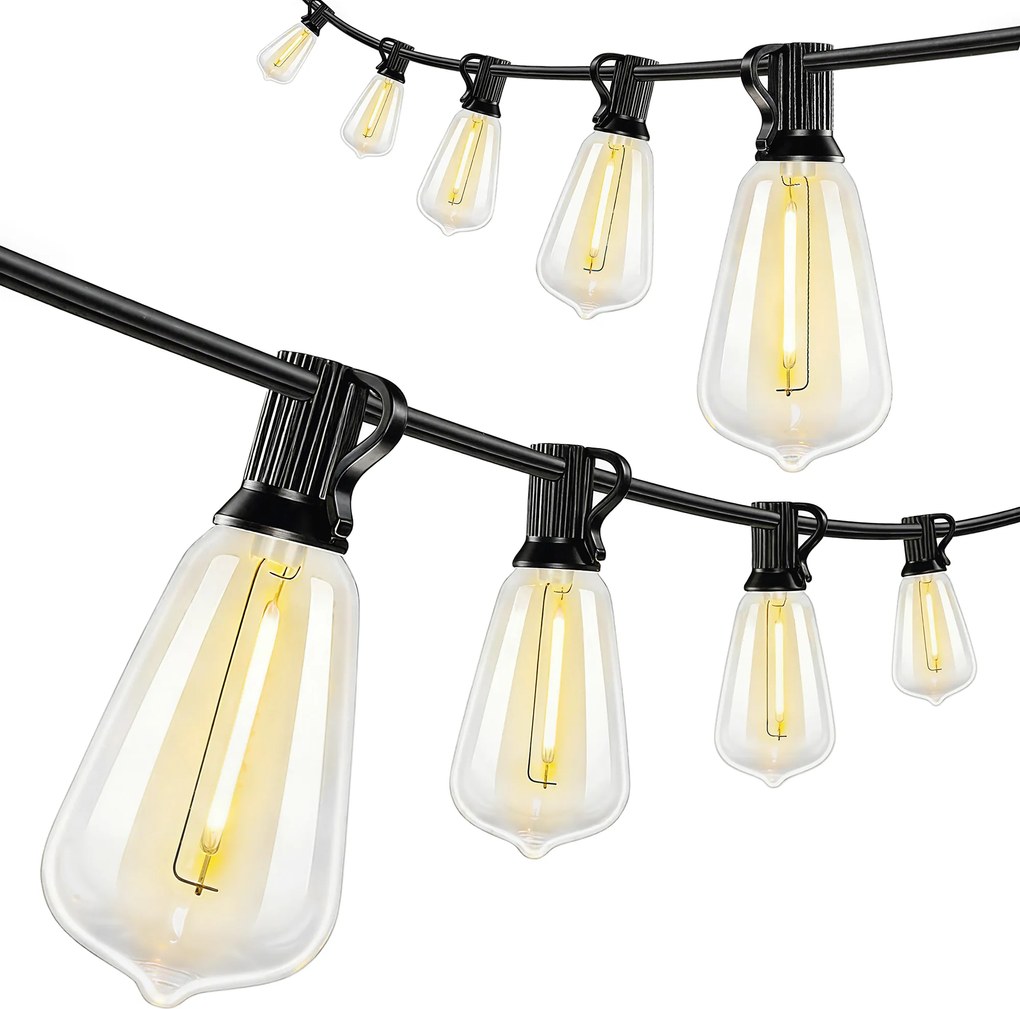 HOMCOM Lanț de Lumină, Lumini LED 50, 18 m, IP44 Impermeabile, Decorațiuni pentru Interior și Exterior, Grădină, Alb Cald | Aosom Romania