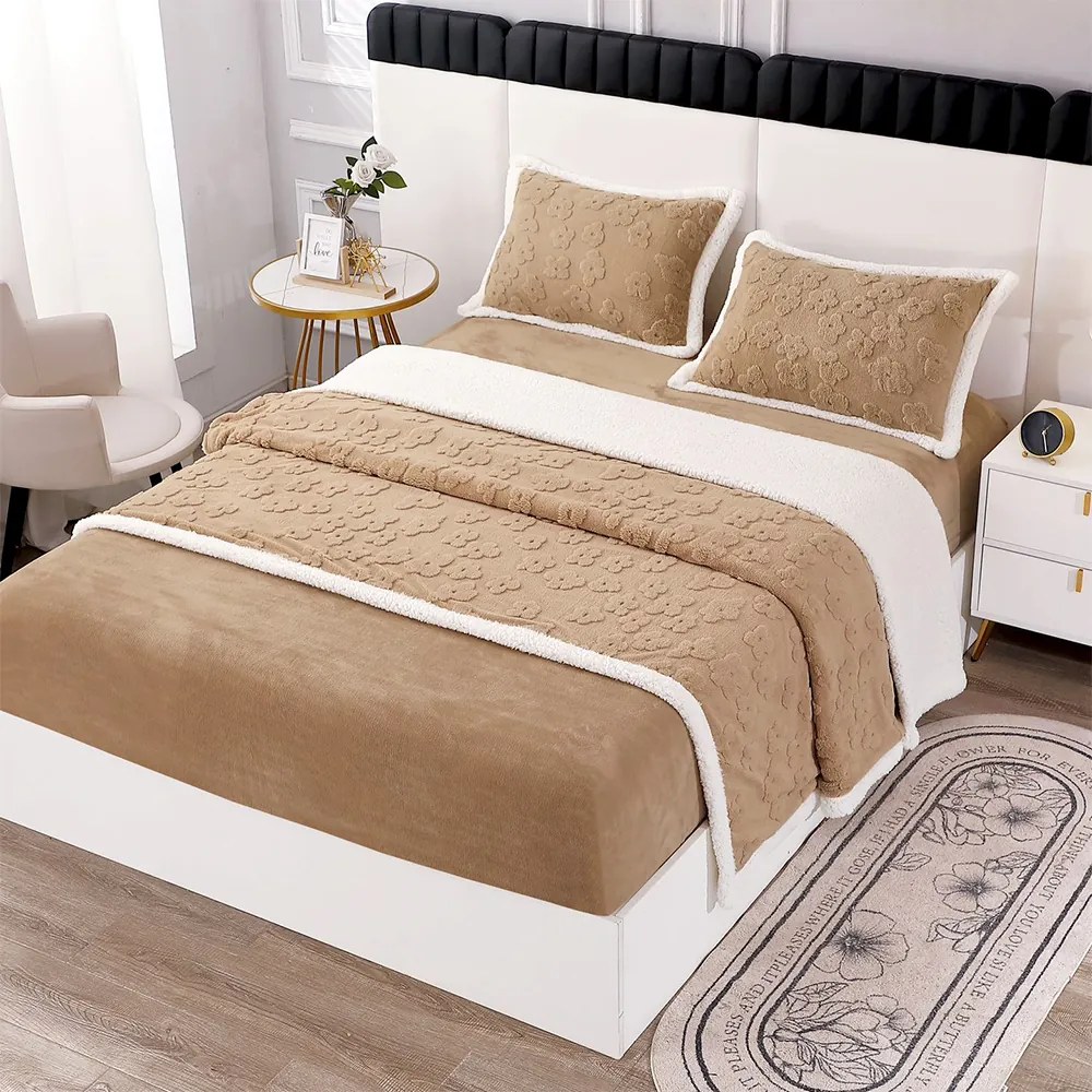Set pat cocolino cu pătură cu blăniță, 4 piese, 200x230 cm SPUC19