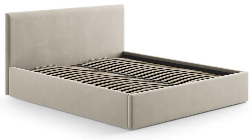 Tăblie de pat bej tapițată 190,5x100 cm Remo – Micadoni