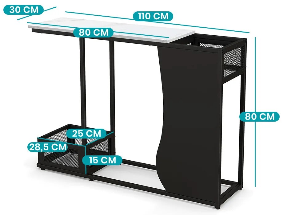 Consolă cu blat din imitație de marmură