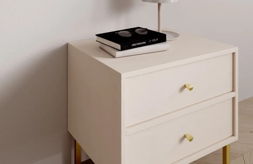 Noptiera, 51.8x50x40.8 cm, Tili, ADRK Furniture (Culoare: Bej)