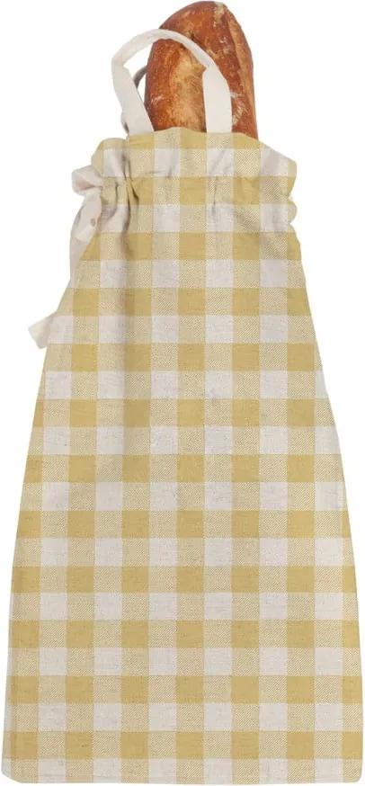 Sacoșă textilă pentru pâine Linen Couture Linen Bread Bag Yellow Vichy