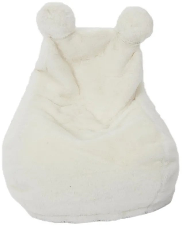 Bean bag pentru copii din blana artificiala BUBBLO, alb