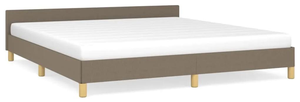347427 vidaXL Cadru de pat cu tăblie, gri taupe, 160x200 cm, textil