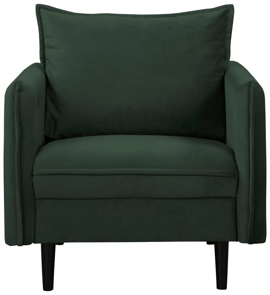 Fotoliu verde închis cu tapițerie din catifea Juli – Ropez