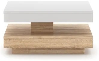 Masă de cafea TIMO, alb/stejar Sonoma