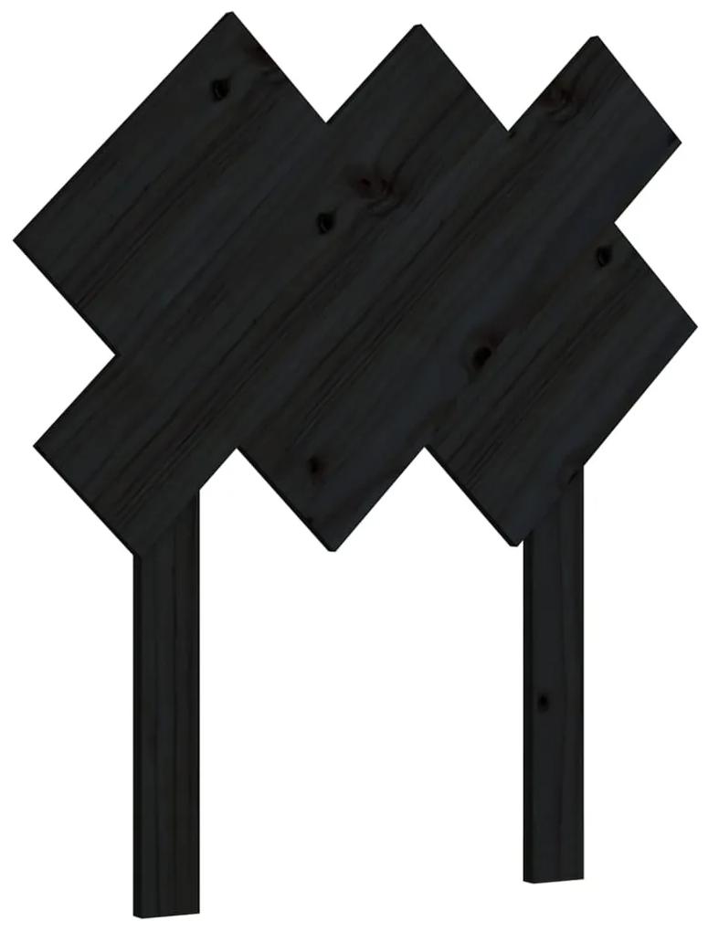 Tablie de pat, negru, 72,5x3x81 cm, lemn masiv de pin Negru, 72.5 x 3 x 81 cm, 1
