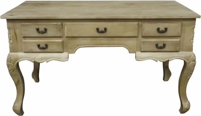 Birou directorial cu sertare din lemn masiv, natur, 75 x 133 x 68 cm, „Richelieu”