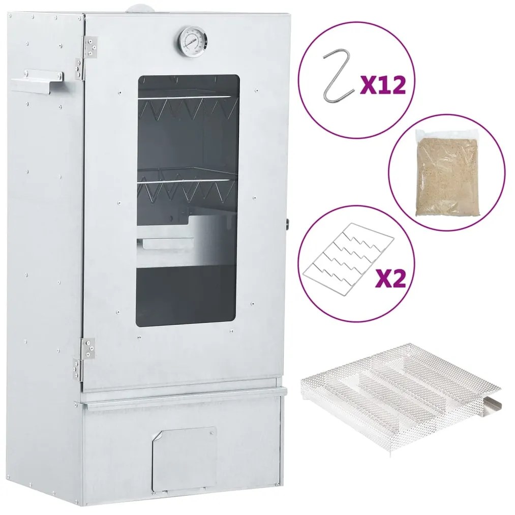 vidaXL Afumătoare cuptor/grătar, generator fum rece, oțel galvanizat