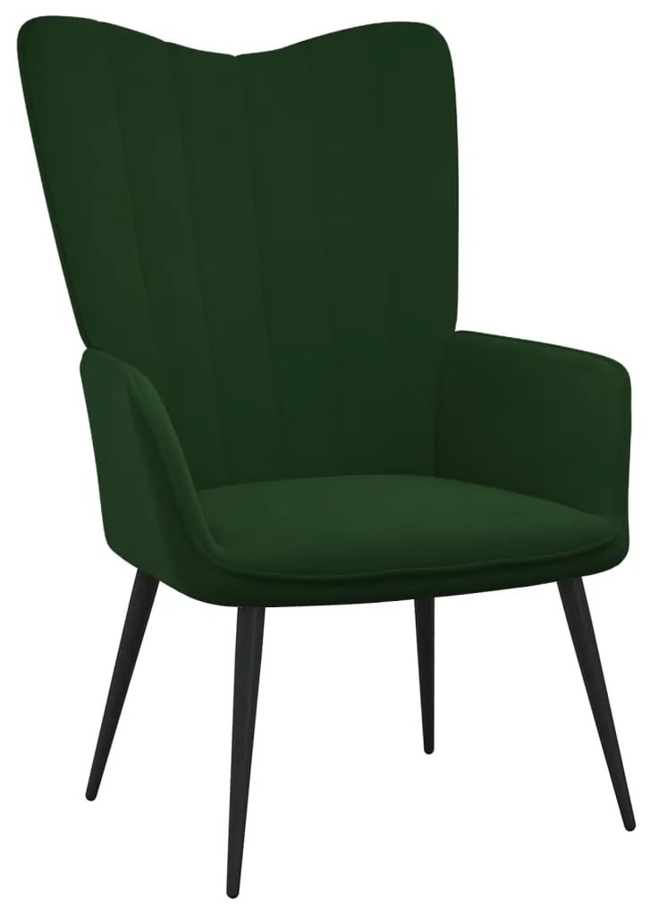 327679 vidaXL Scaun de relaxare, verde închis, catifea