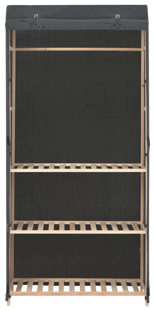 248187 vidaXL Șifonier cu 3 rafturi, gri, 79 x 40 x 170 cm, material textil