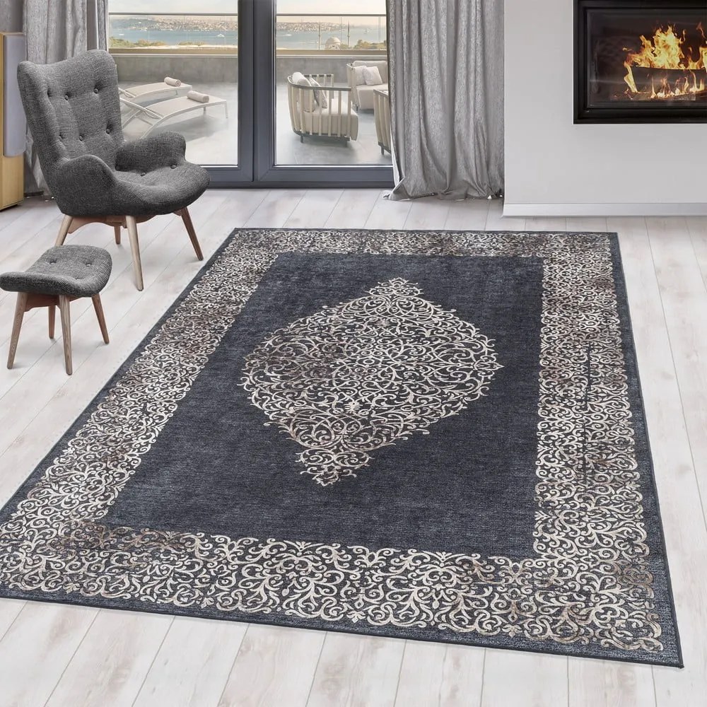 Covor gri antracit lavabil 160x230 cm Fiesta – Ayyildiz Carpets