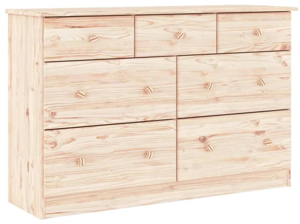 353919 vidaXL Comodă cu sertare ALTA, 112x35x73 cm, lemn masiv de pin