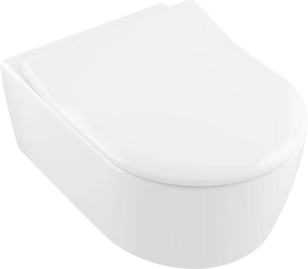 Set vas WC suspendat Villeroy &amp; Boch Avento DirectFlush si capac slim cu inchidere lenta