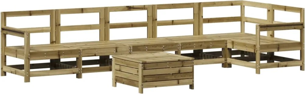 vidaXL Set canapea de grădină, 7 piese, lemn de pin tratat