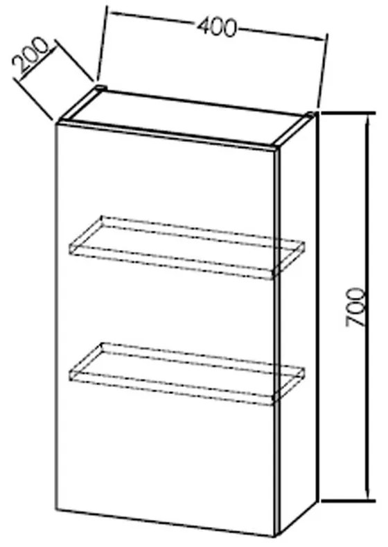 Dulap baie suspendat gri antracit 40 cm cu o usa KolpaSan Naomi Gri Antracit