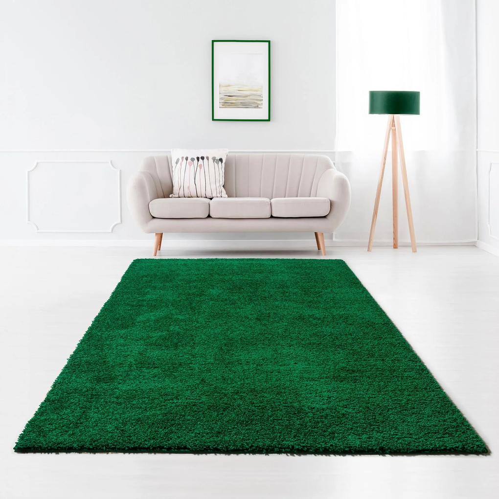 Covor Shaggy Viva verde inchis, 200/290 cm