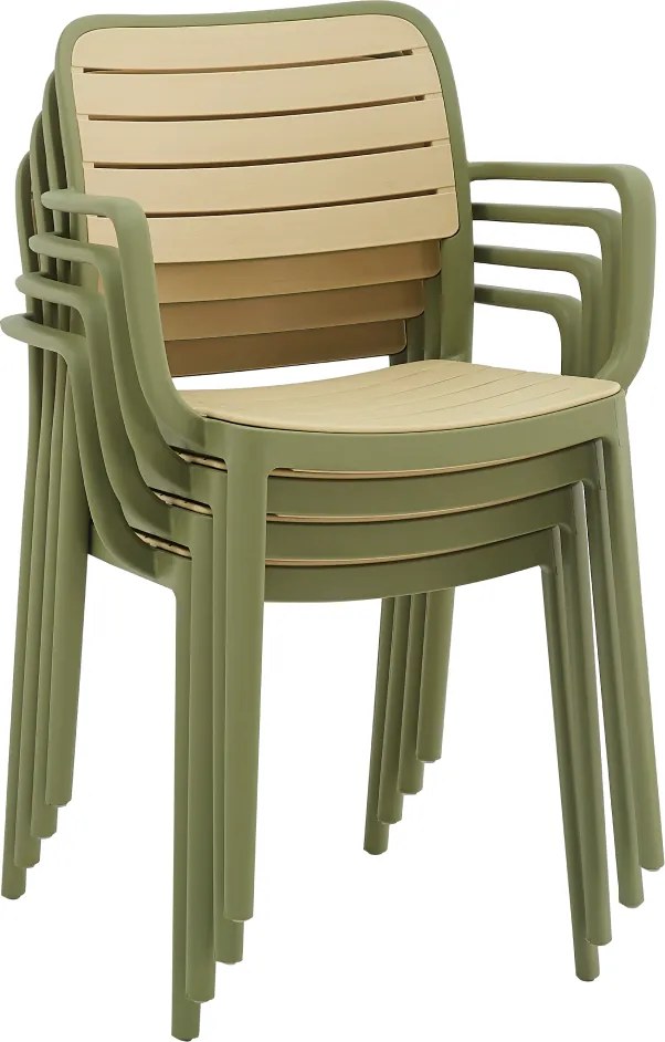 Scaun stivuibil, verde/bej, KARDOS TYP 2