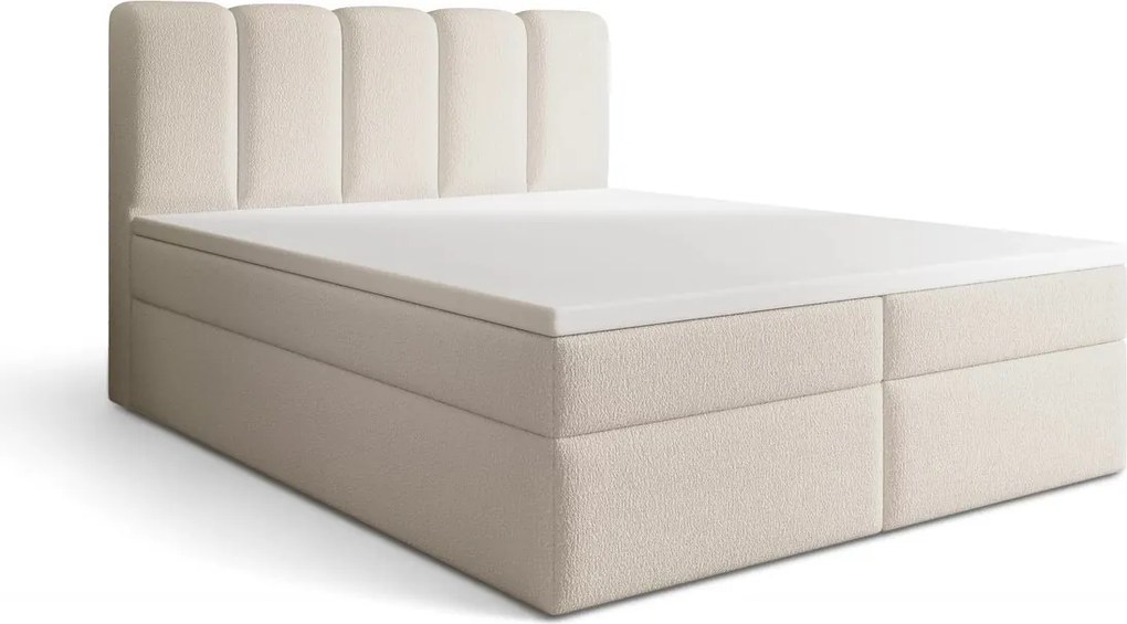 Pat continental cu spațiu de depozitare Tenor 160x200 - bouclé bej Quelle 03