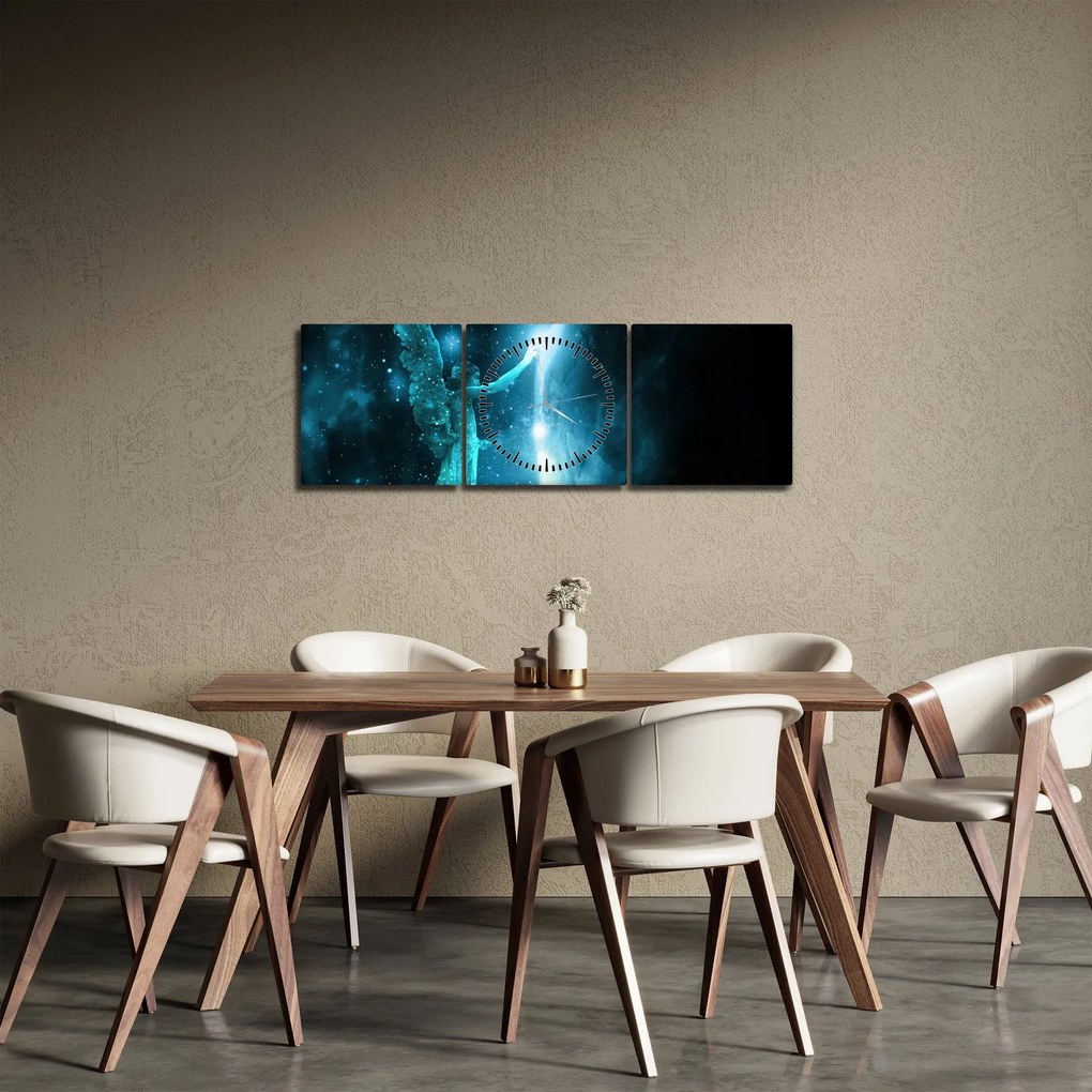 Tablou cu înger (cu ceas) (90x30 cm)