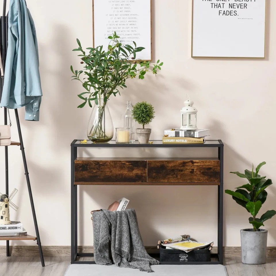 MAI1 - Masa, masuta, consola 100x35x76 cm, stil industrial - Maro