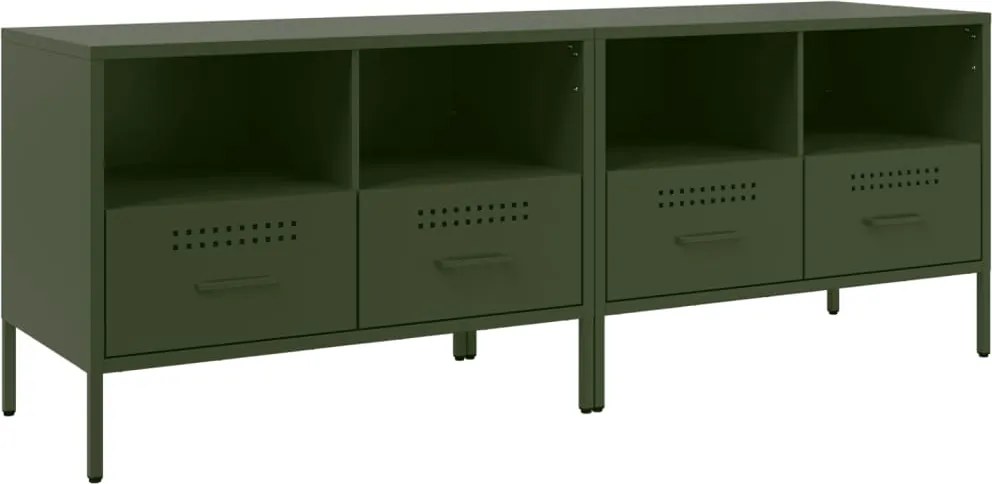 vidaXL Dulapuri TV, 2 buc., verde măsliniu, 68x39x50,5 cm, oțel