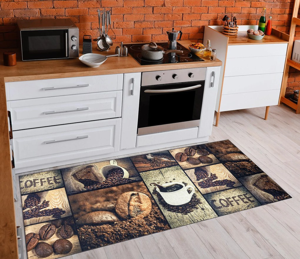 ANDRE 50090 covor lavabil Cafea bucatarie, anti-alunecare - maro