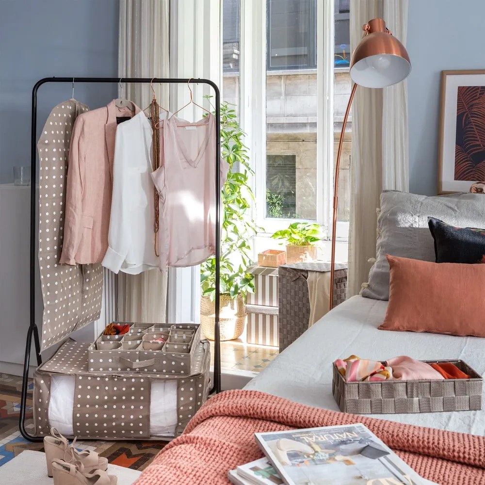 Organizator cu 16 compartimente pentru sertare, Compactor Dots, bej