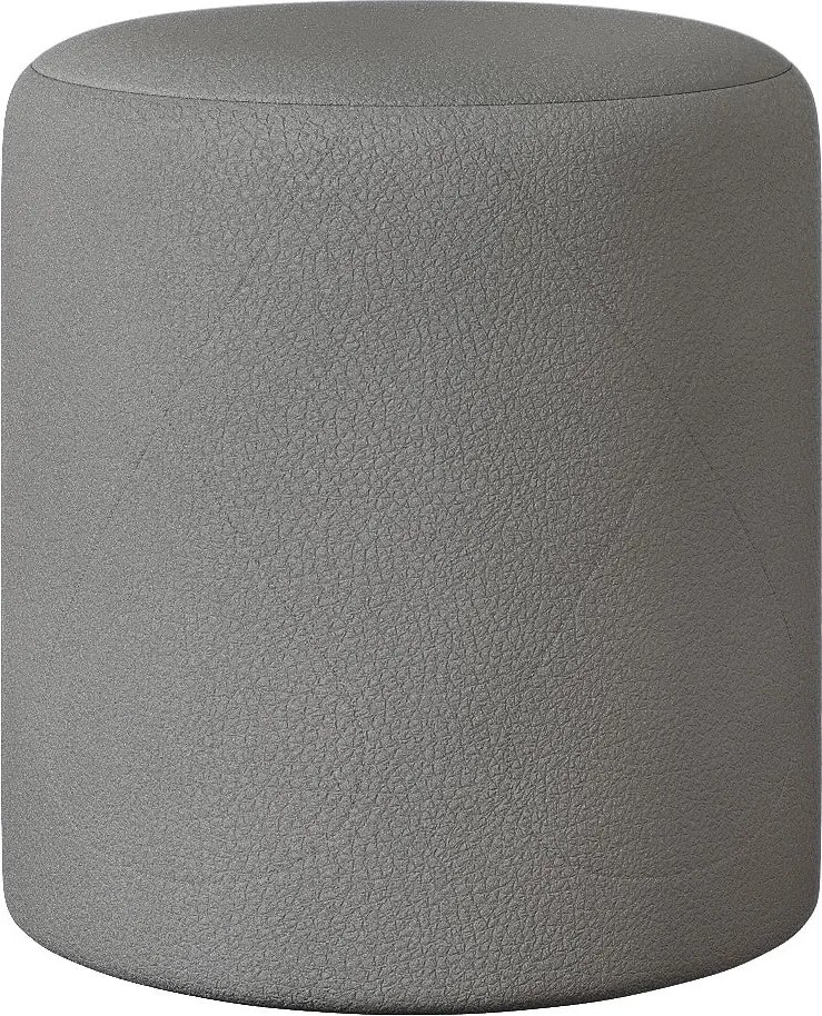 Taburet Tapitat Mali, Gri Grafit, tapiterie mixta cu piele naturala, L 41 x l 41 x H 45 cm