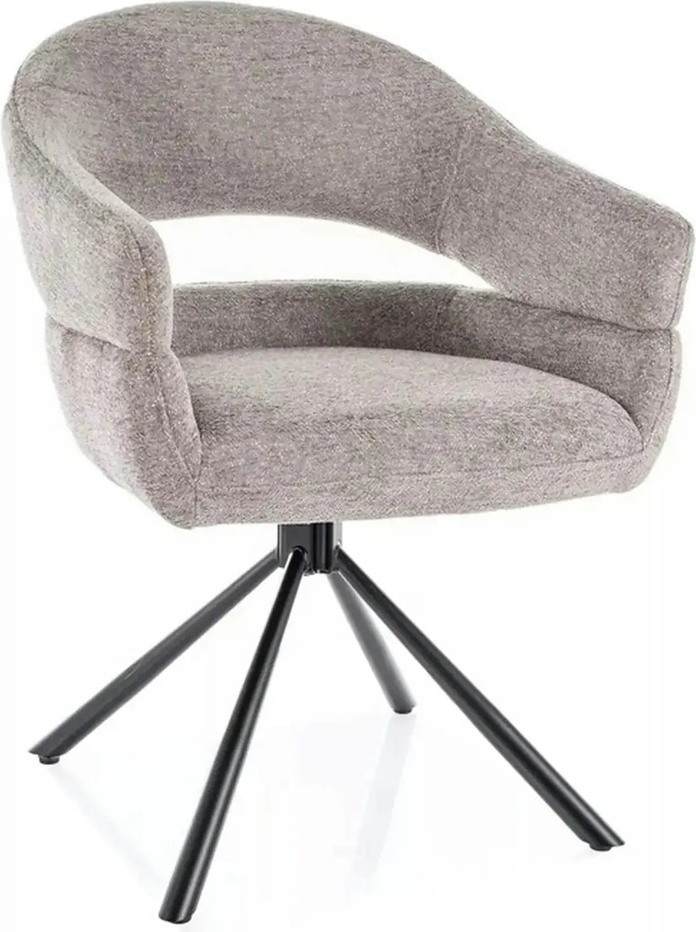 Scaun BORGO, gri deschis - Raven 07, stofa clasica/metal, 58x60x87 cm