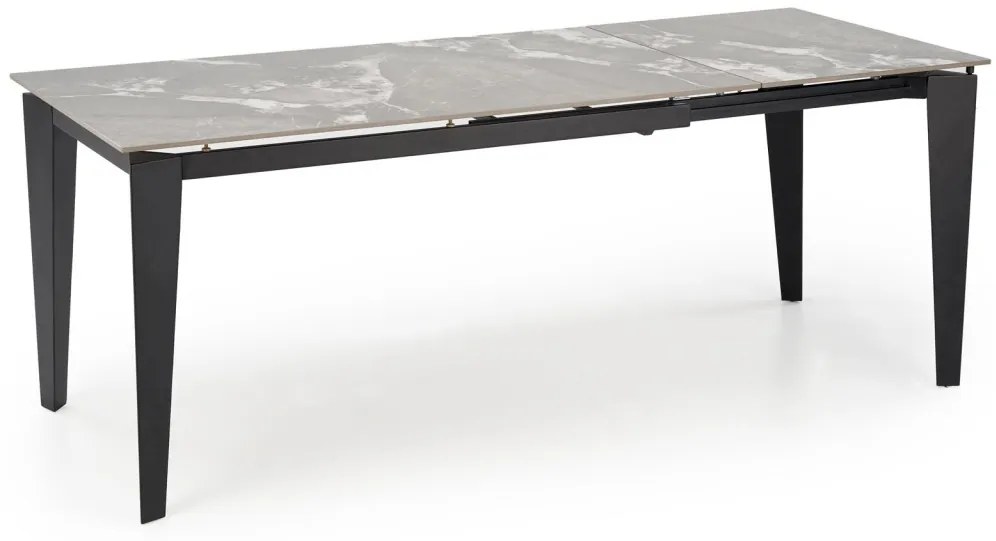 Masa extensibila Felix marmura gri/negru L141-201 cm