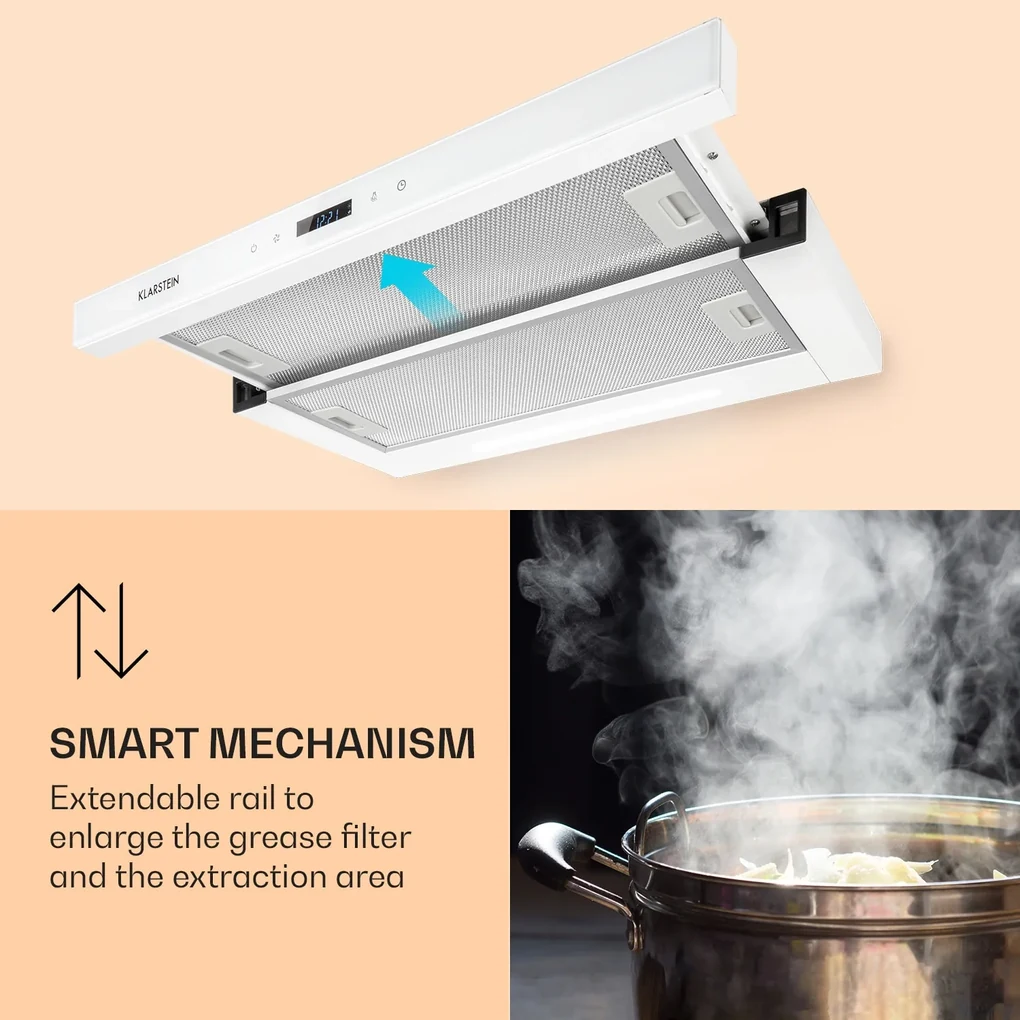 Mariana Neo 60, hotă retractabilă, 60 cm, 640 m³/h, aspirare, LED