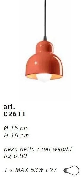 Pendul ceramic design italian realizat manual BERIMBAU Large