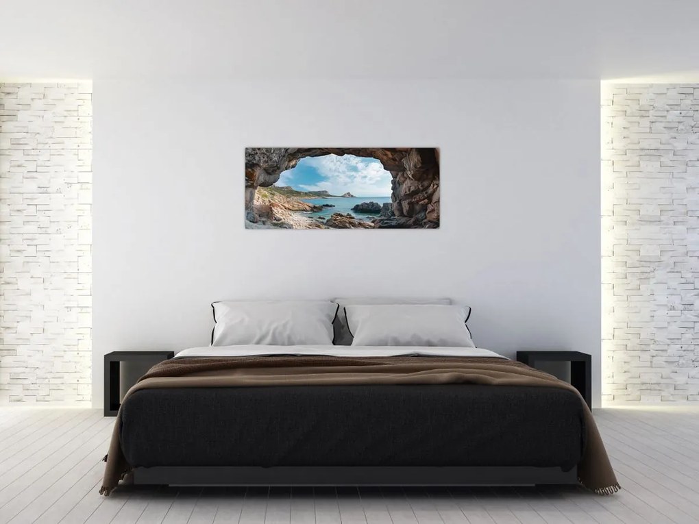 Tablou - Peșteră lângă mare (120x50 cm)