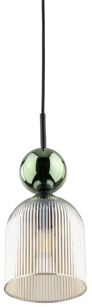 Pandantiv pe cablu SOPHIA, 1xE14/10W/230V, negru/verde/bej fumuriu