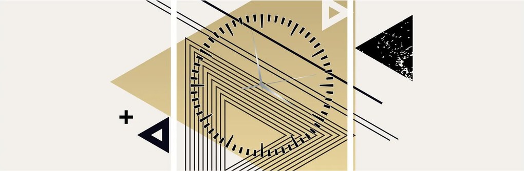 Tablou - Forme geometrice N⁰4 (cu ceas) (90x30 cm)