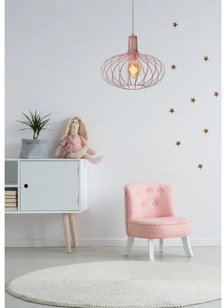 Lustră pe cablu MERLINA 1xE27/60W/230V roz Lucide 78393/38/66