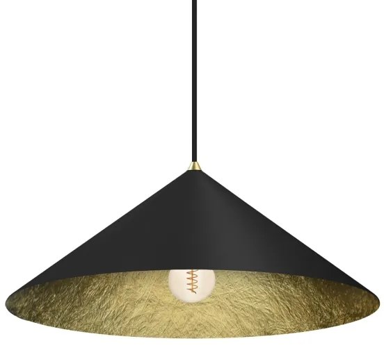 Lustră pe cablu FUJI 1xE27/60W/230V d. 50 cm negru/auriu