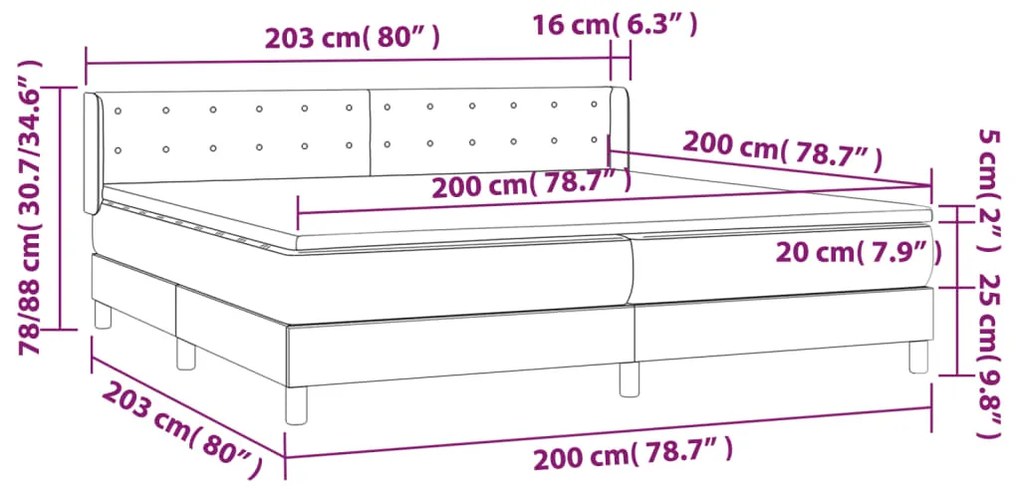 Pat box spring cu saltea, verde inchis, 200x200 cm, catifea Verde inchis, 200 x 200 cm, Nasturi de tapiterie