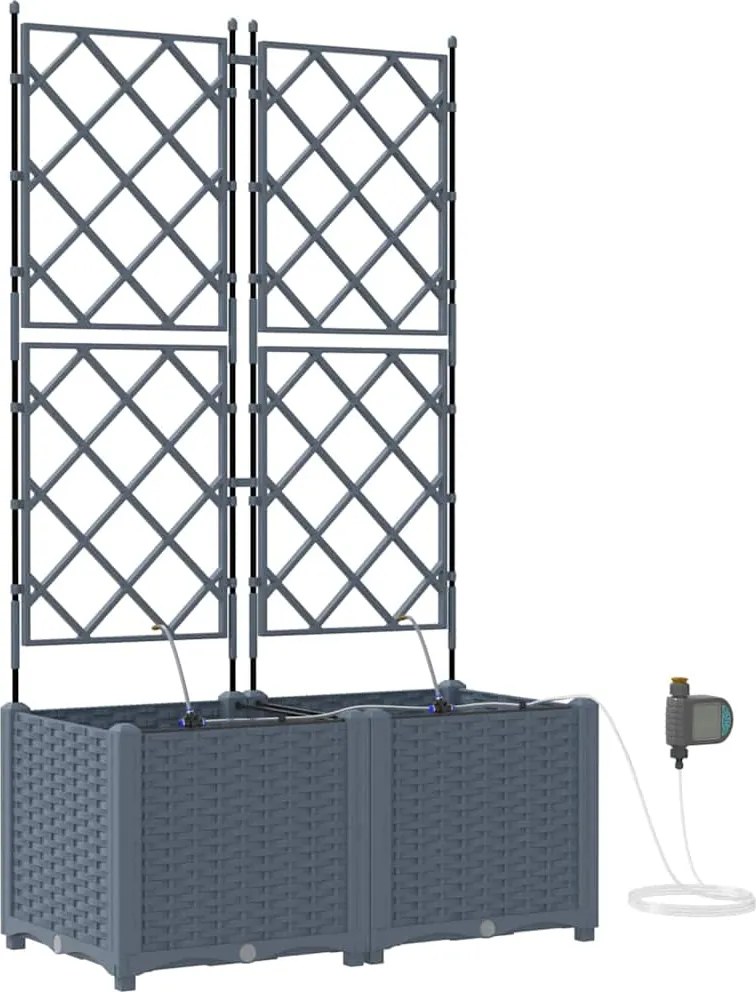 vidaXL Vază pentru Grădină 2 pcs Gri Deschis Oțel