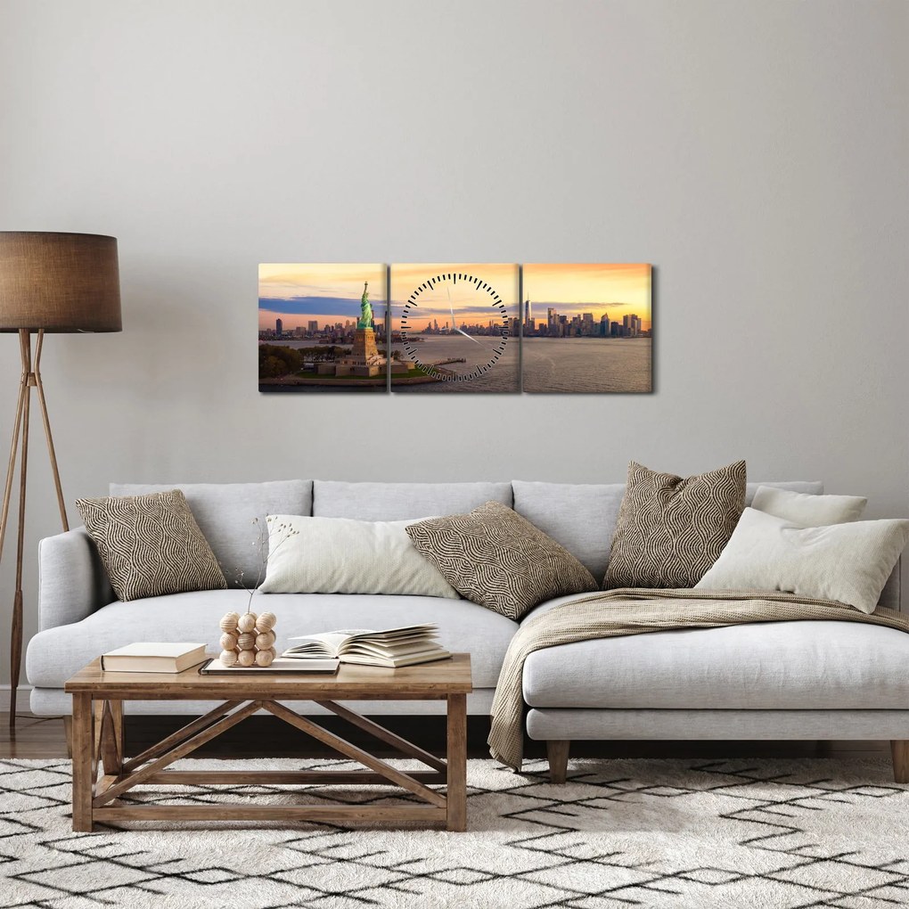 Tablou - Orașul New York (cu ceas) (90x30 cm)