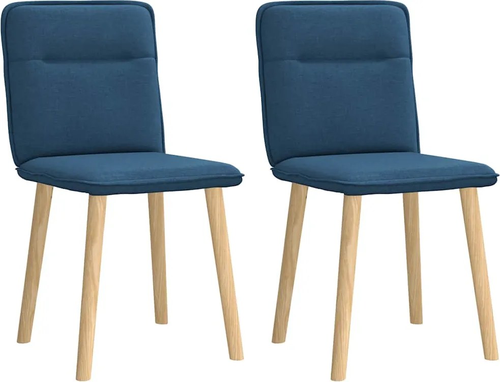 vidaXL Scaune de bucătărie, 2 buc., albastru, textil
