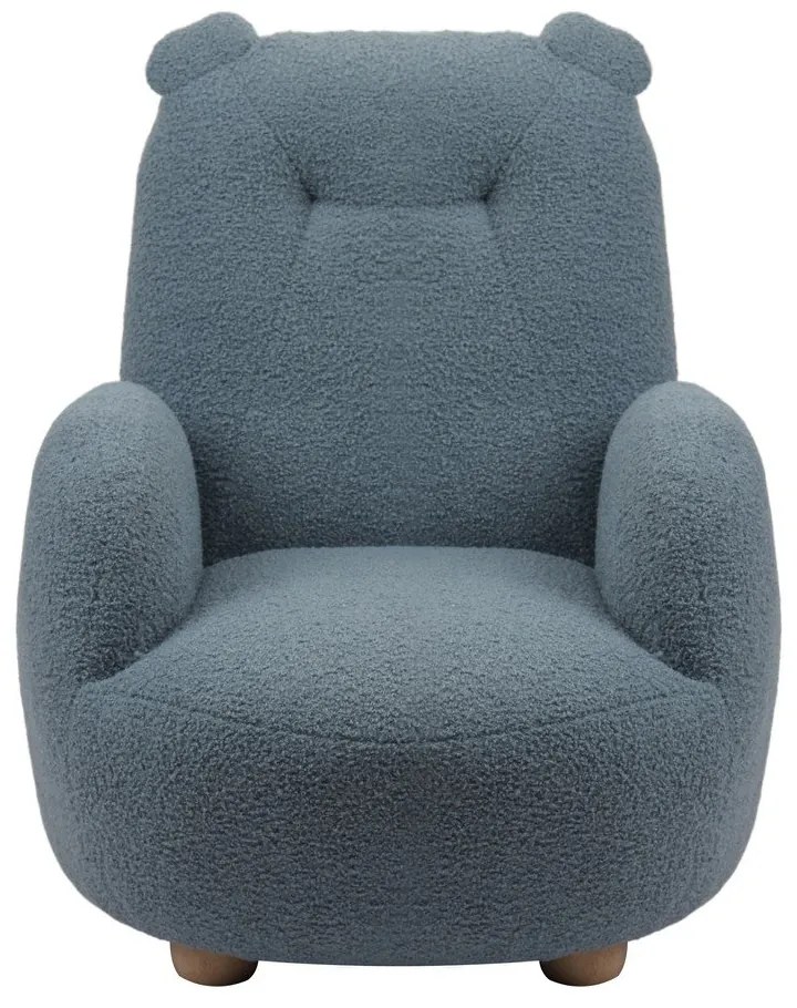 Fotoliu de copii albastru cu tapițerie din țesătură bouclé Rocky – Vipack