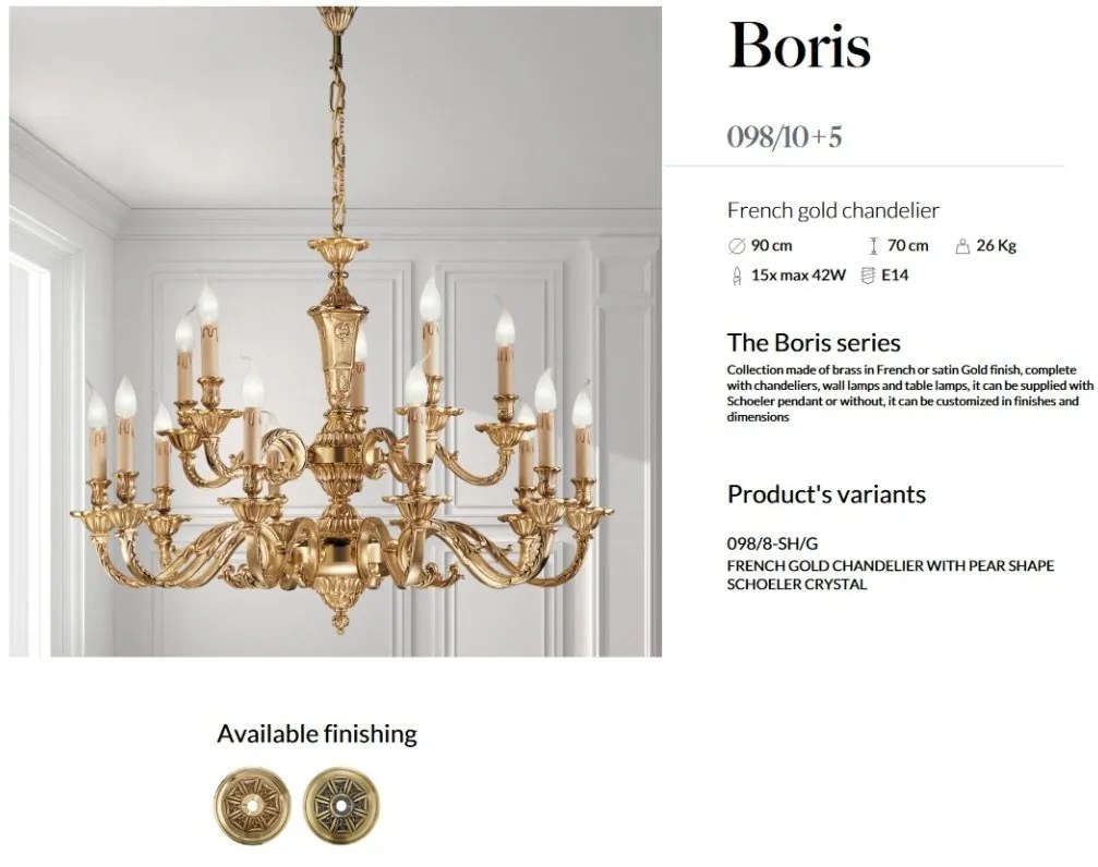 Candelabru 15 brate LUX realizat manual Boris