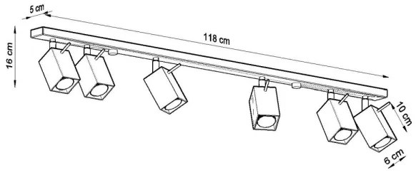 Sollux SL.0460 - Spot MERIDA 6xGU10/40W/230V negru