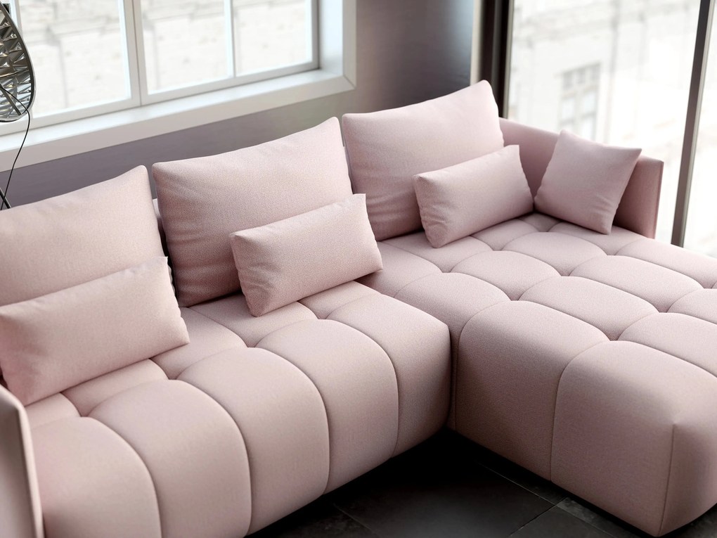 Colțar extensibil dumonde cu ladă de depozitare si sezut confortabil din spuma high-density, Malta Enjoy Flamingo II 235x185 cm