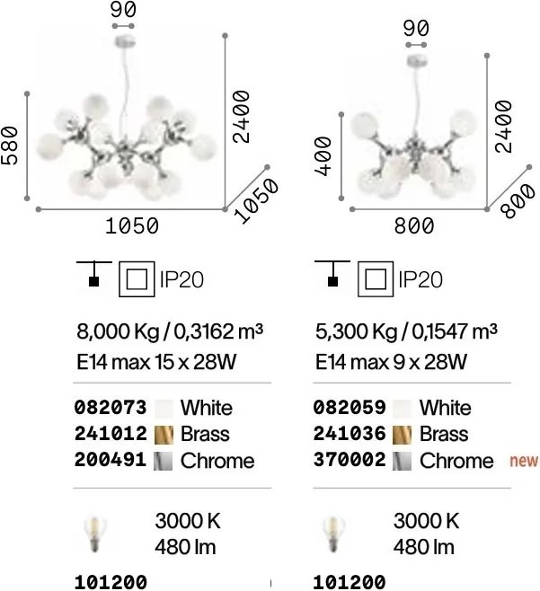 Lustra design modern NODI SP9 CROMO