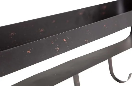 Polita metalica pentru baie RAKKA 56x29 cm, negru cu patina