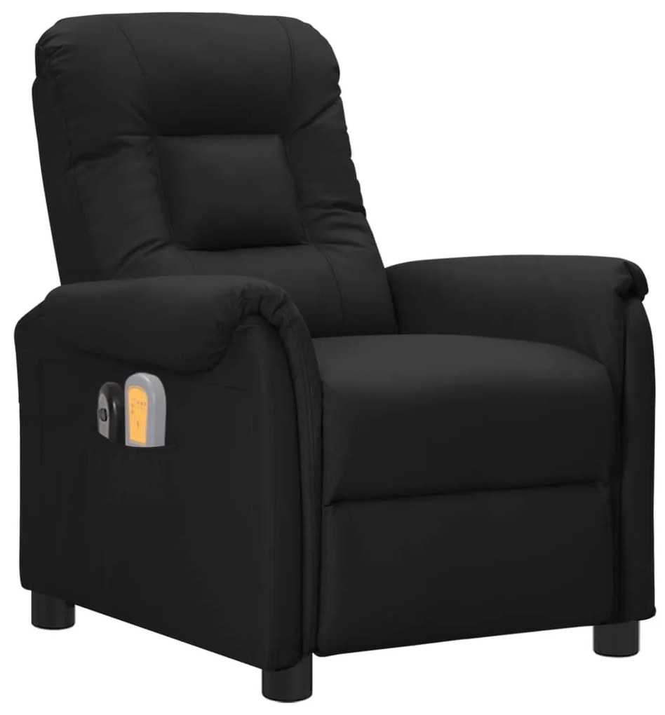 3098575 vidaXL Fotoliu de masaj electric, negru, piele ecologică